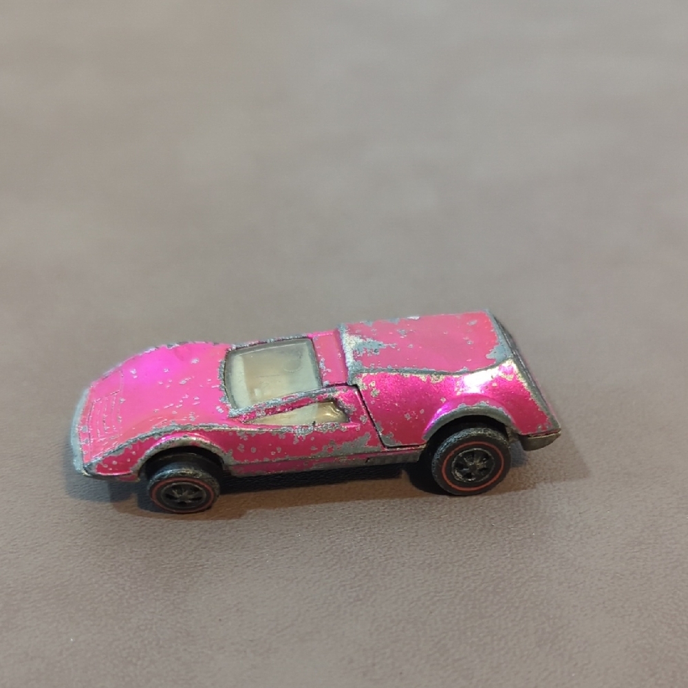 1969 Hot Wheels Redline Tri Baby Hot Pink Spectra Flame 1/64th Die Cast Car